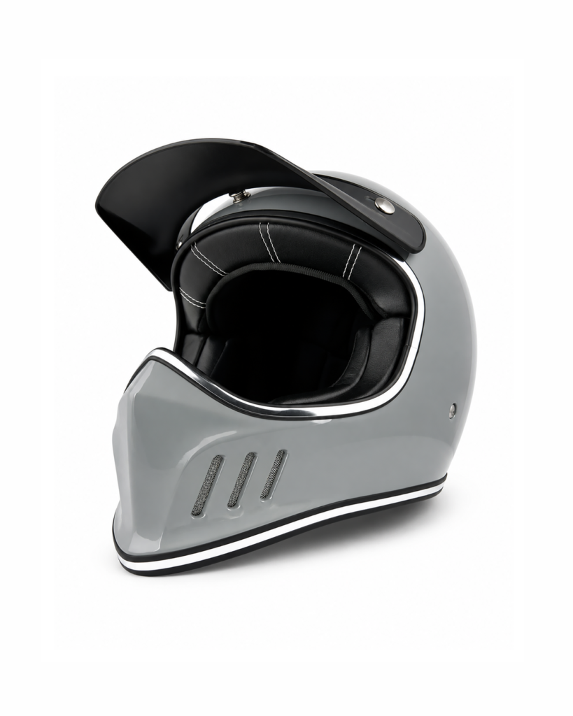Ventilated Full-Face Helmet - Cement Ash