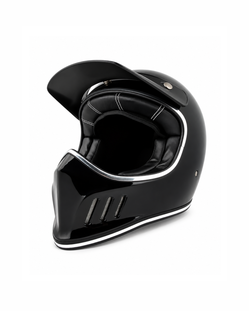 Ventilated Full-Face Helmet - Glossy Black