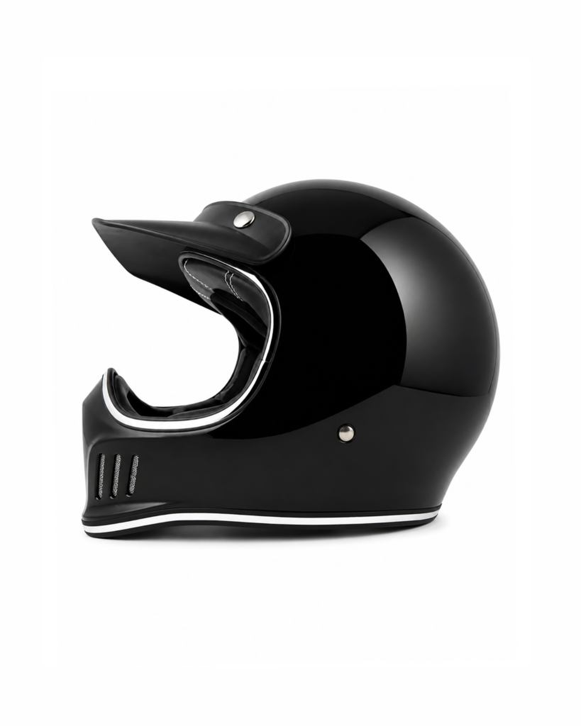 Ventilated Full-Face Helmet - Glossy Black