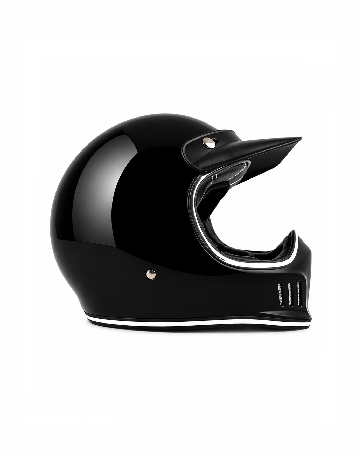 Ventilated Full-Face Helmet - Glossy Black - Image 4