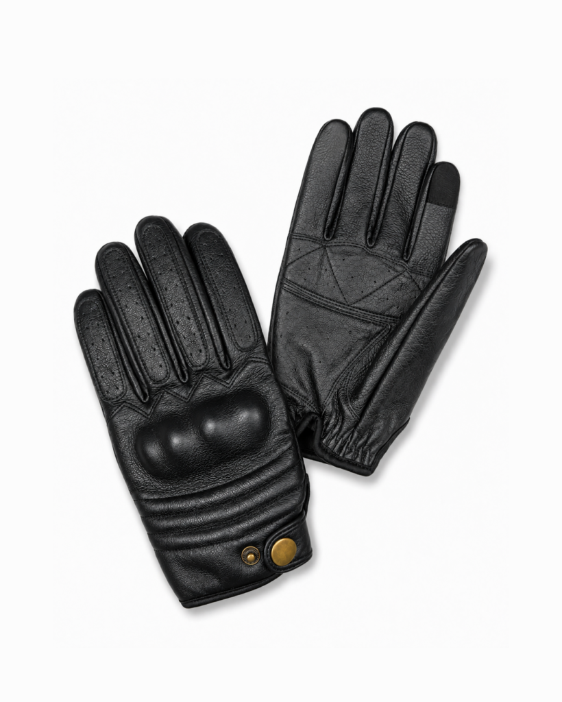 Retro Riding Gloves - Black
