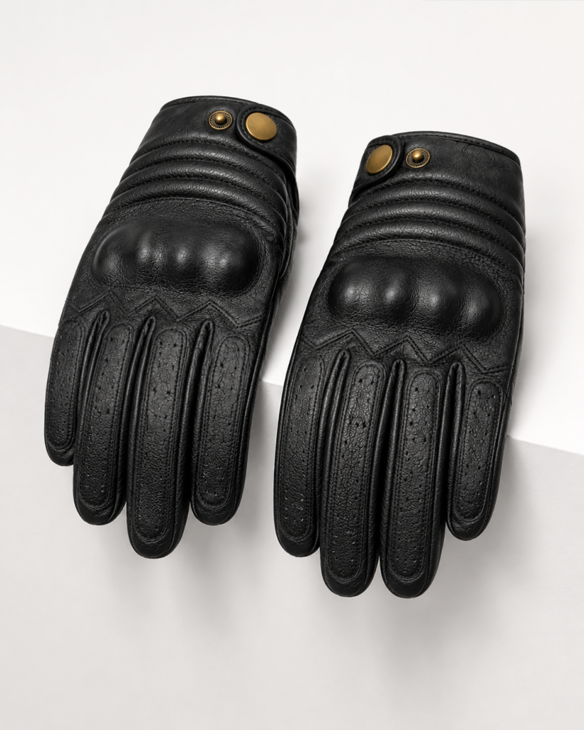 Retro Riding Gloves - Black