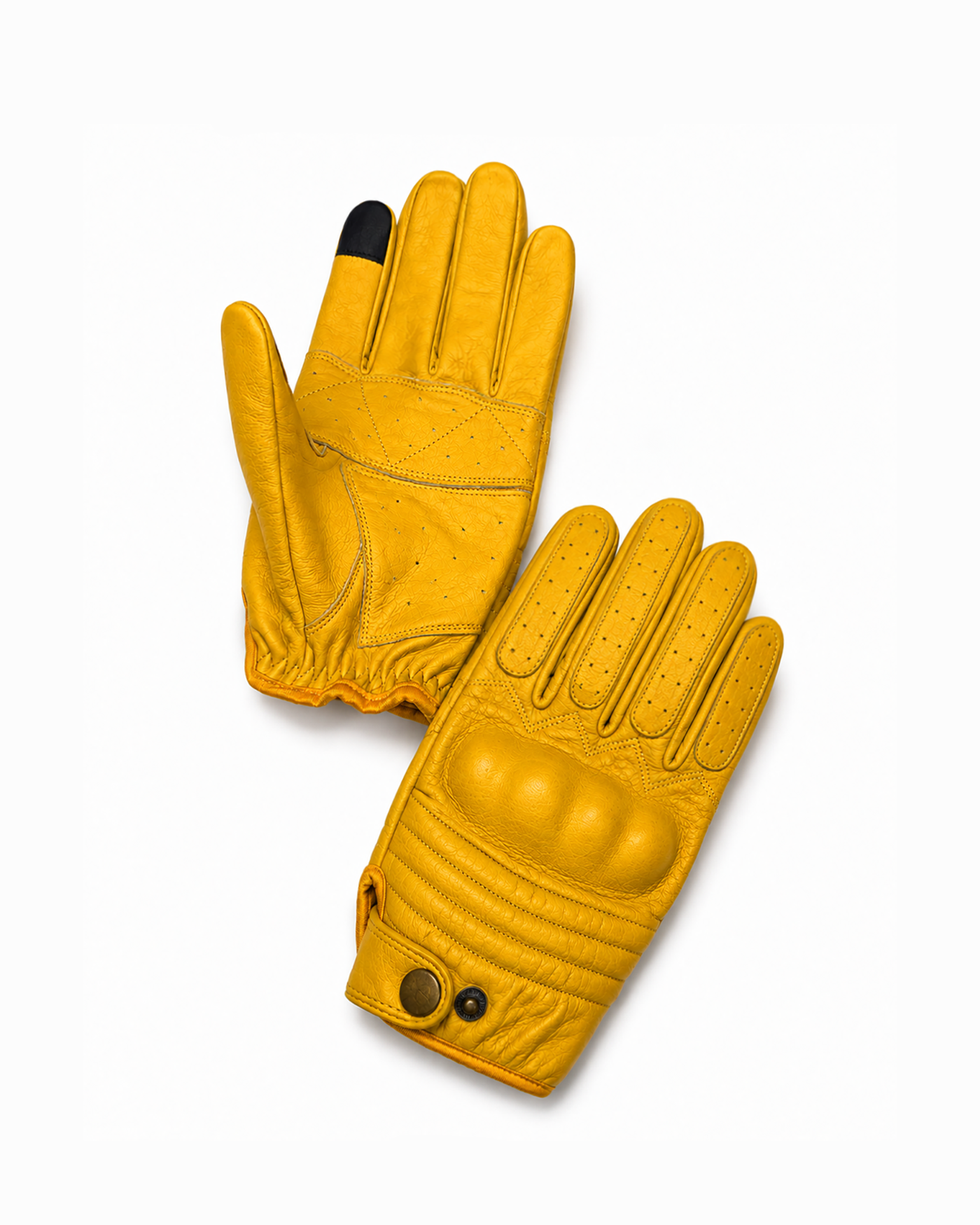 Retro Riding Gloves - Yellow - Image 2