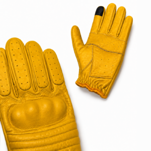 Retro Riding Gloves - Yellow - Image 3