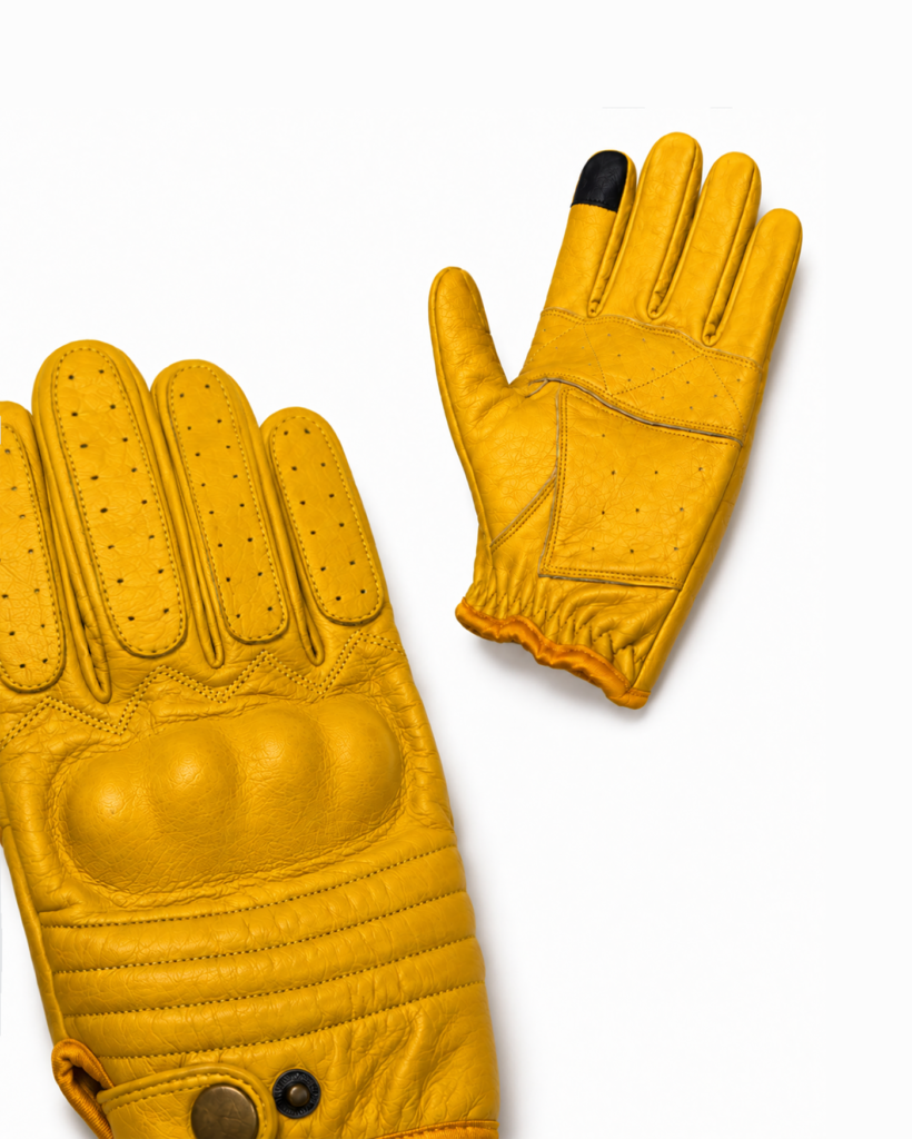 Retro Riding Gloves - Yellow