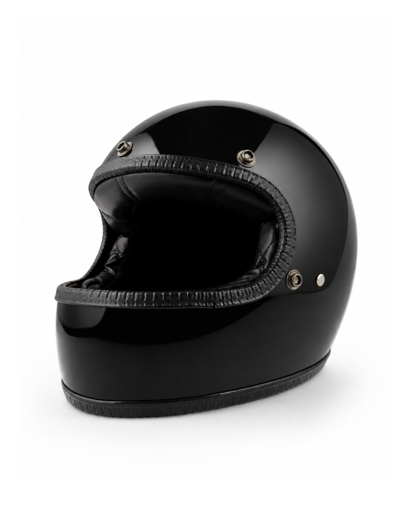 Streamlined Full-Face Helmet - Glossy Black
