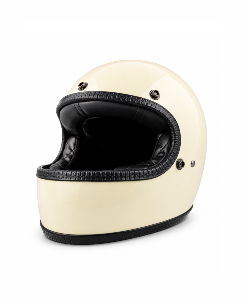 Streamlined Full-Face Helmet - Ivory White
