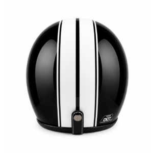 Heritage 3/4 Open-Face Helmet - Black White Stripes - Image 3