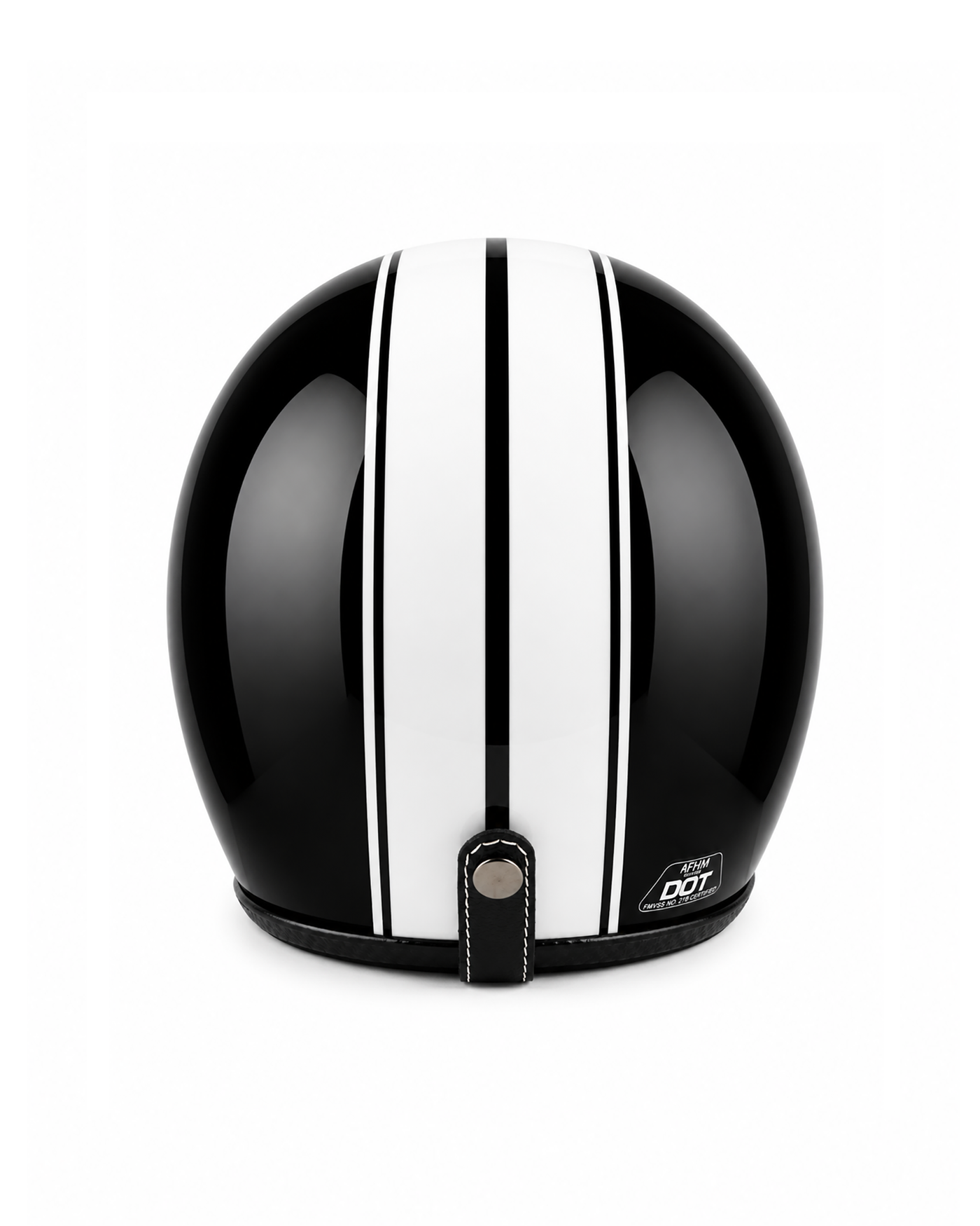 Heritage 3/4 Open-Face Helmet - Black White Stripes - Image 3