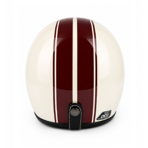 Heritage 3/4 Open-Face Helmet - Milk White Stripe - Image 3