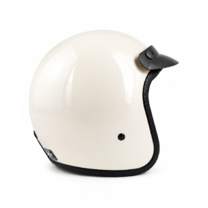 Heritage 3/4 Open-Face Helmet - Milk White Stripe - Image 4