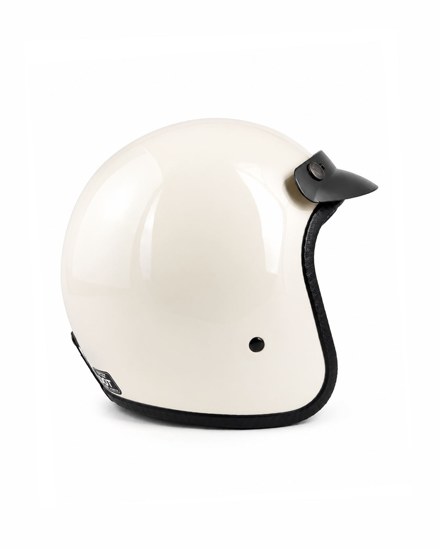 Heritage 3/4 Open-Face Helmet - Milk White Stripe - Image 4