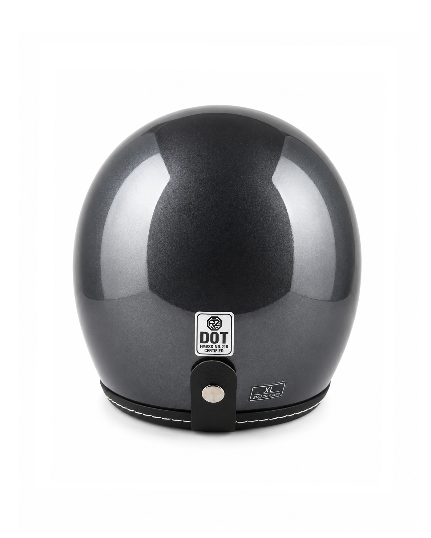 Retro Peak Half Helmet - Glossy Black - Image 3