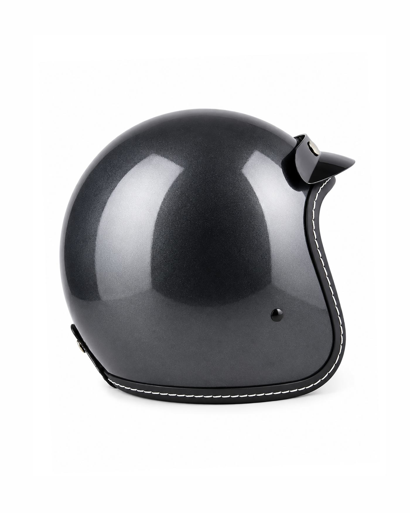Retro Peak Half Helmet - Glossy Black - Image 4