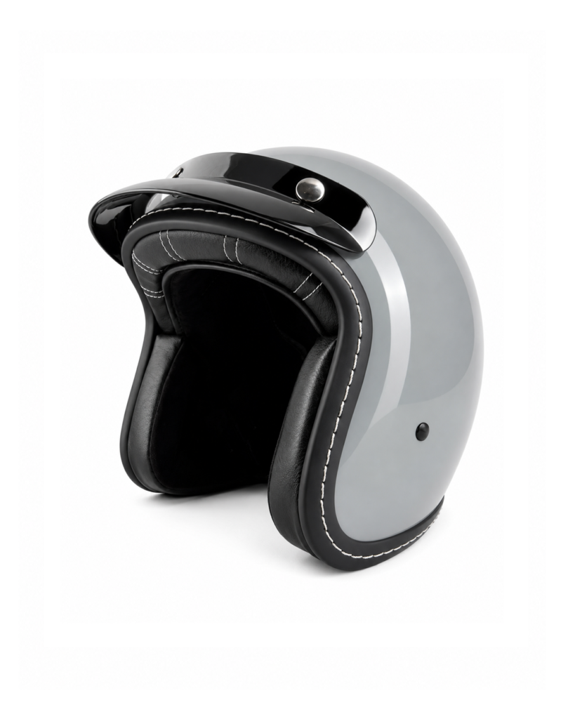 Retro Peak Half Helmet - Glossy Cold Ash