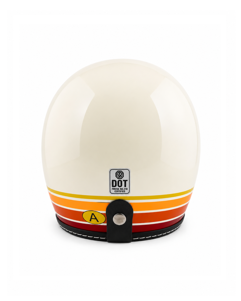 Retro Peak Half Helmet - Ivory White Retro