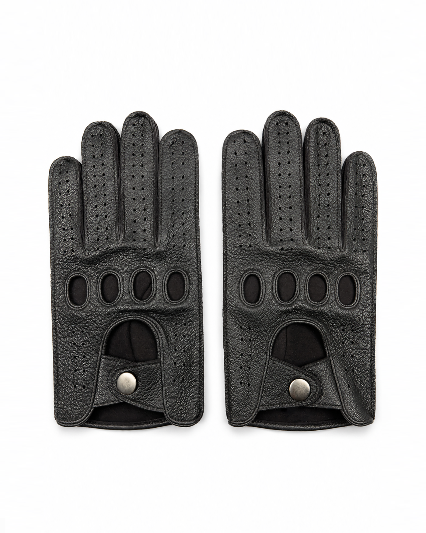 Perforated Riding Gloves - Black - Image 1