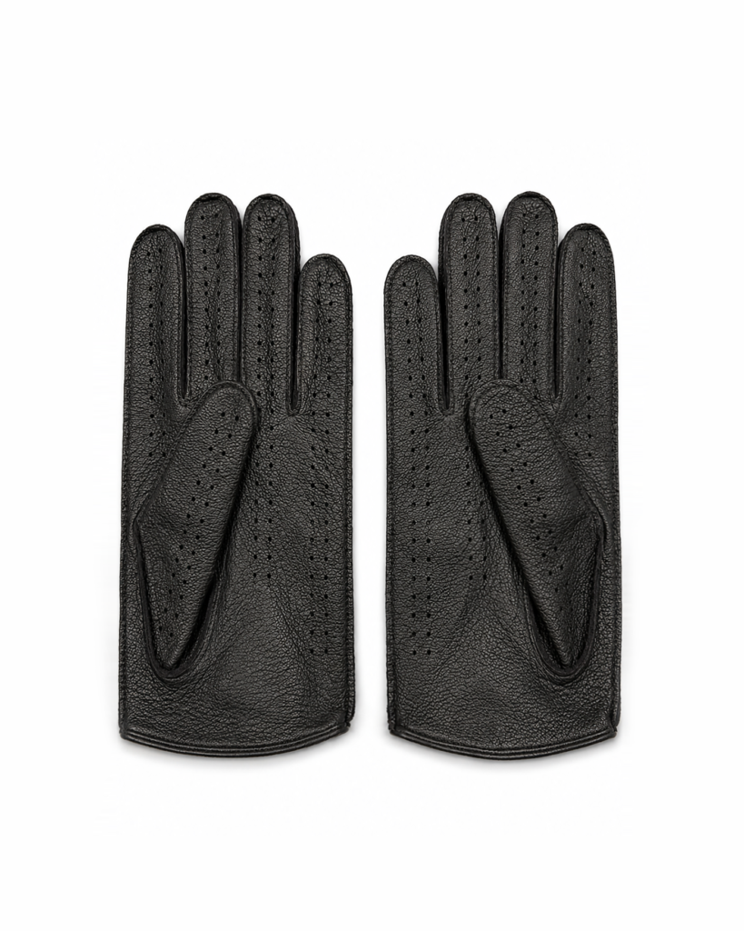 Perforated Riding Gloves - Black