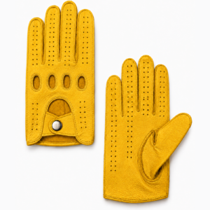 Perforated Riding Gloves - Yellow - Image 2