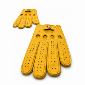 Perforated Riding Gloves - Yellow - Image 3