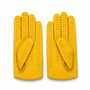 Perforated Riding Gloves - Yellow - Image 4