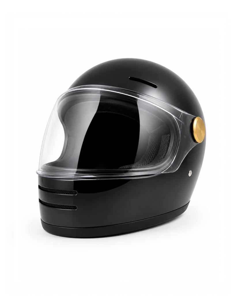 Classic Visor Full-Face Helmet - Glossy Black