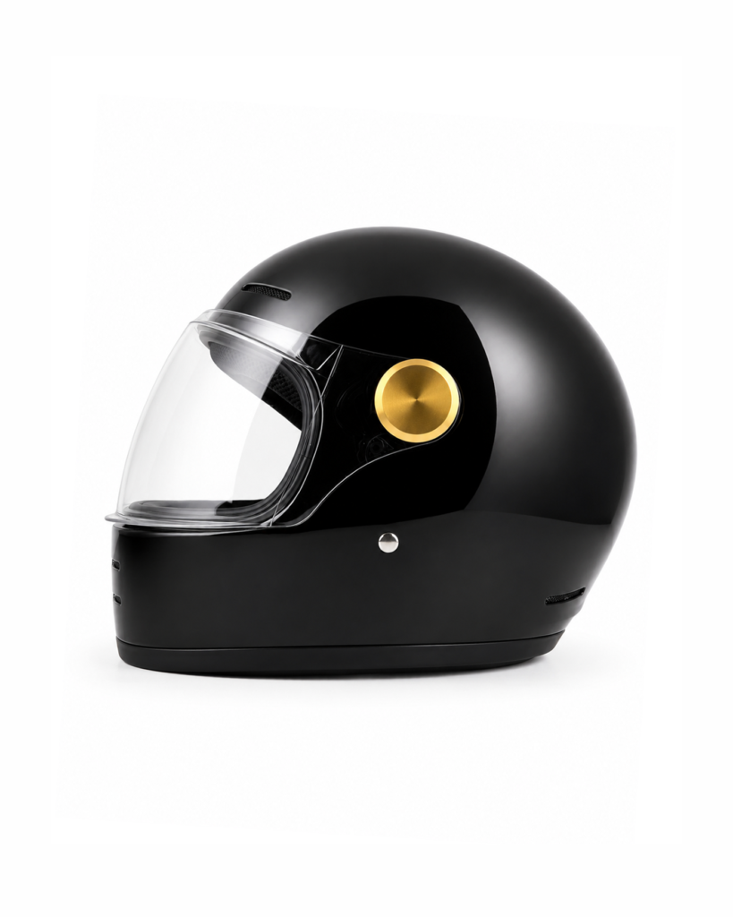 Classic Visor Full-Face Helmet - Glossy Black