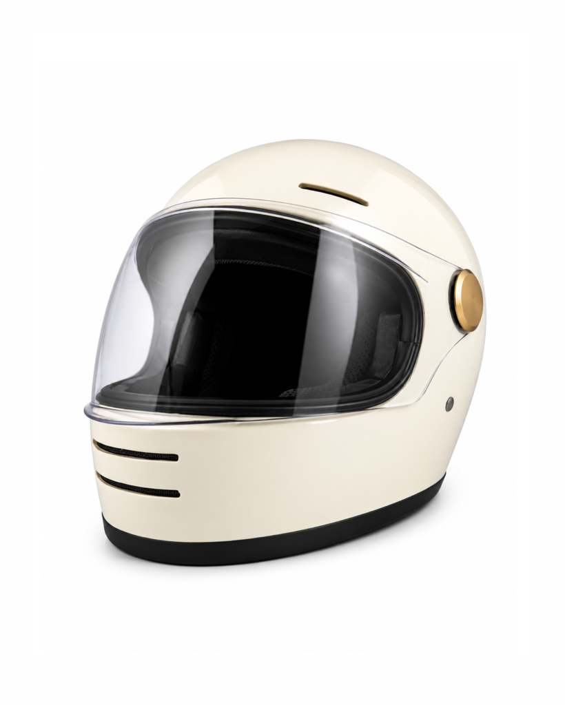Classic Visor Full-Face Helmet - Ivory White