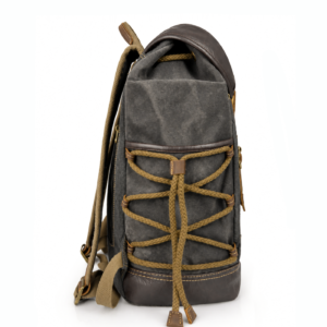Waxed Finish Backpack - Dark Grey - Image 3