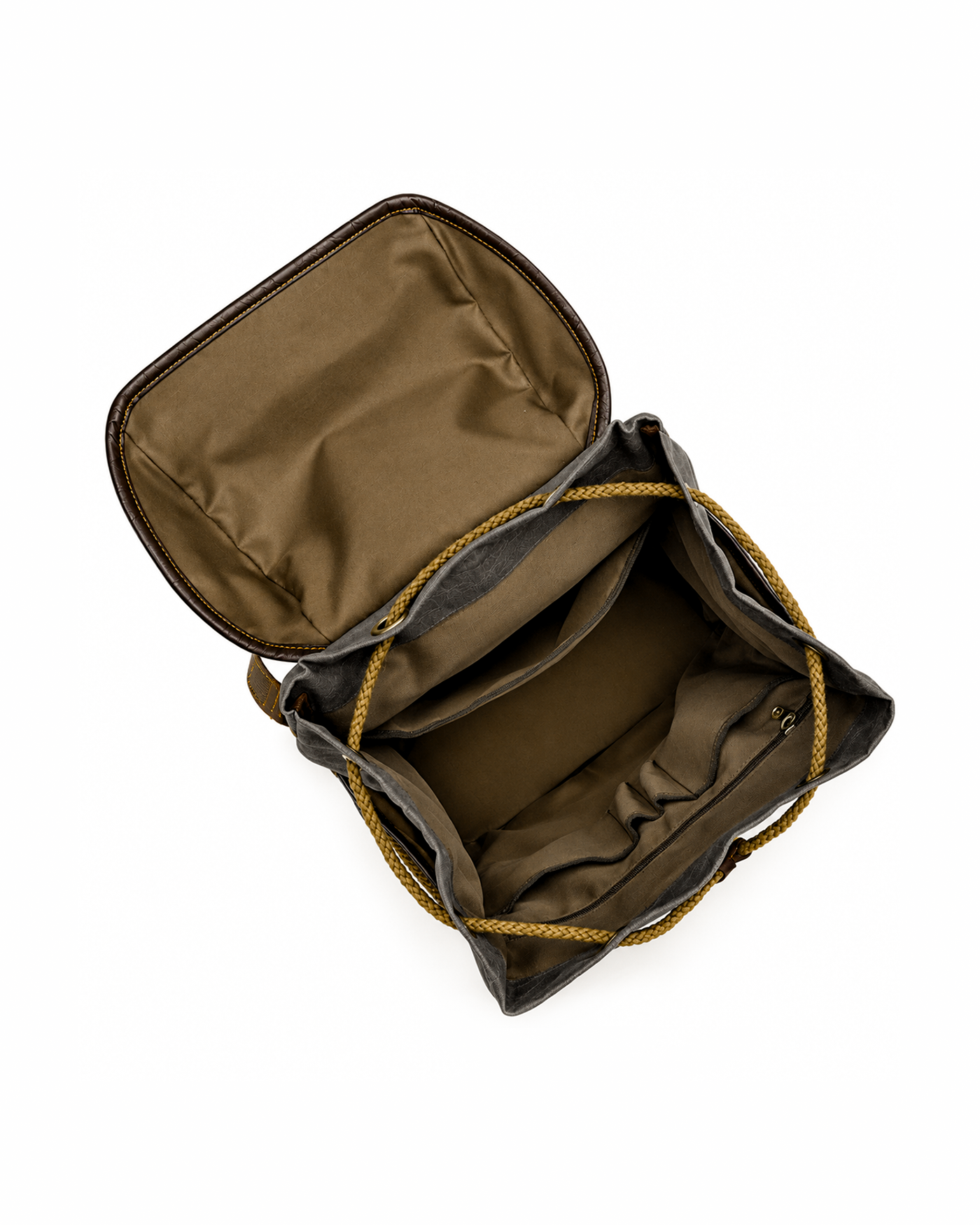 Waxed Finish Backpack - Dark Grey - Image 8