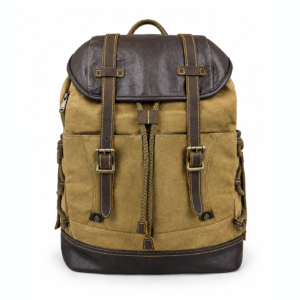 Waxed Finish Backpack - Earthy Brown - Image 1