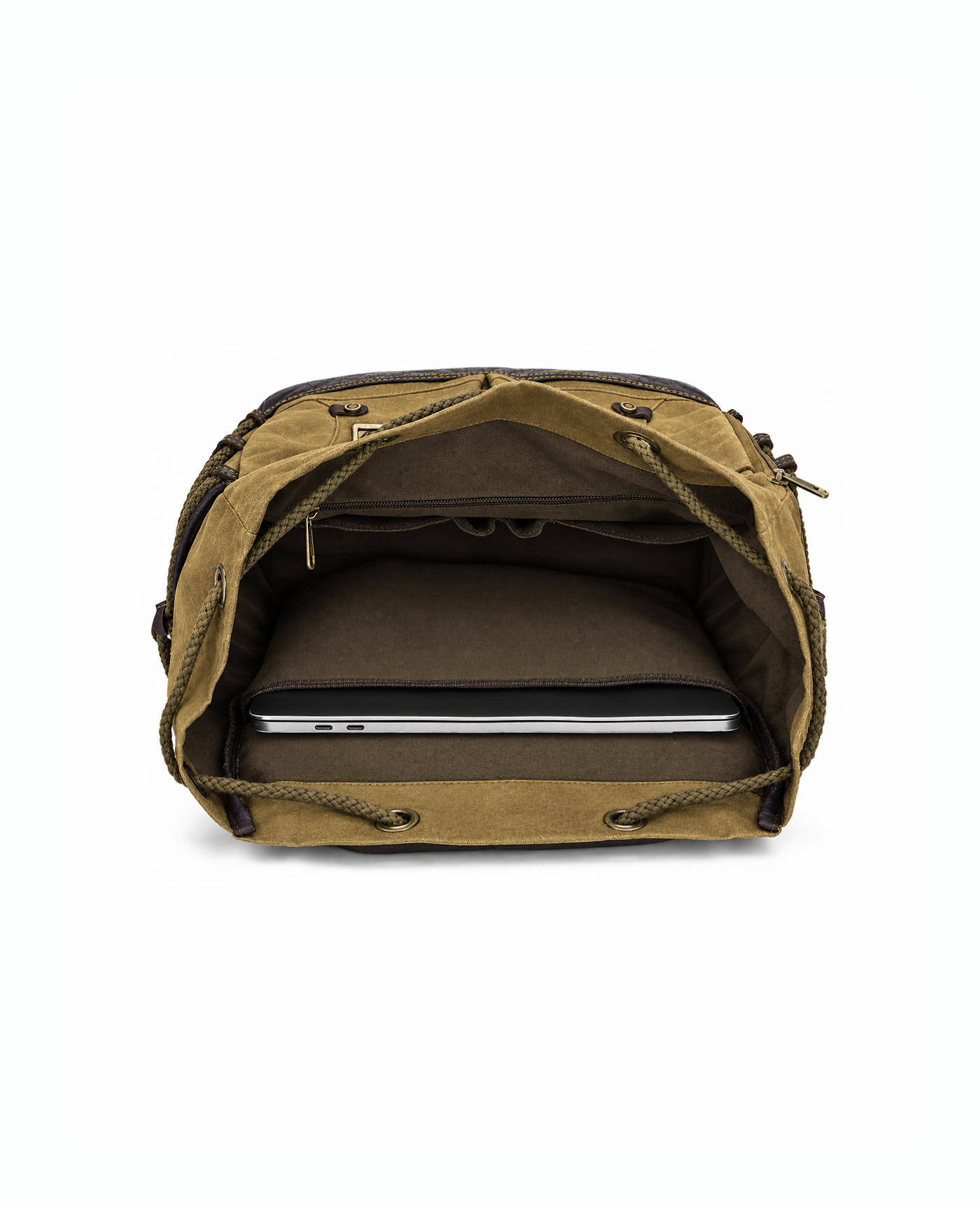 Waxed Finish Backpack - Earthy Brown - Image 9