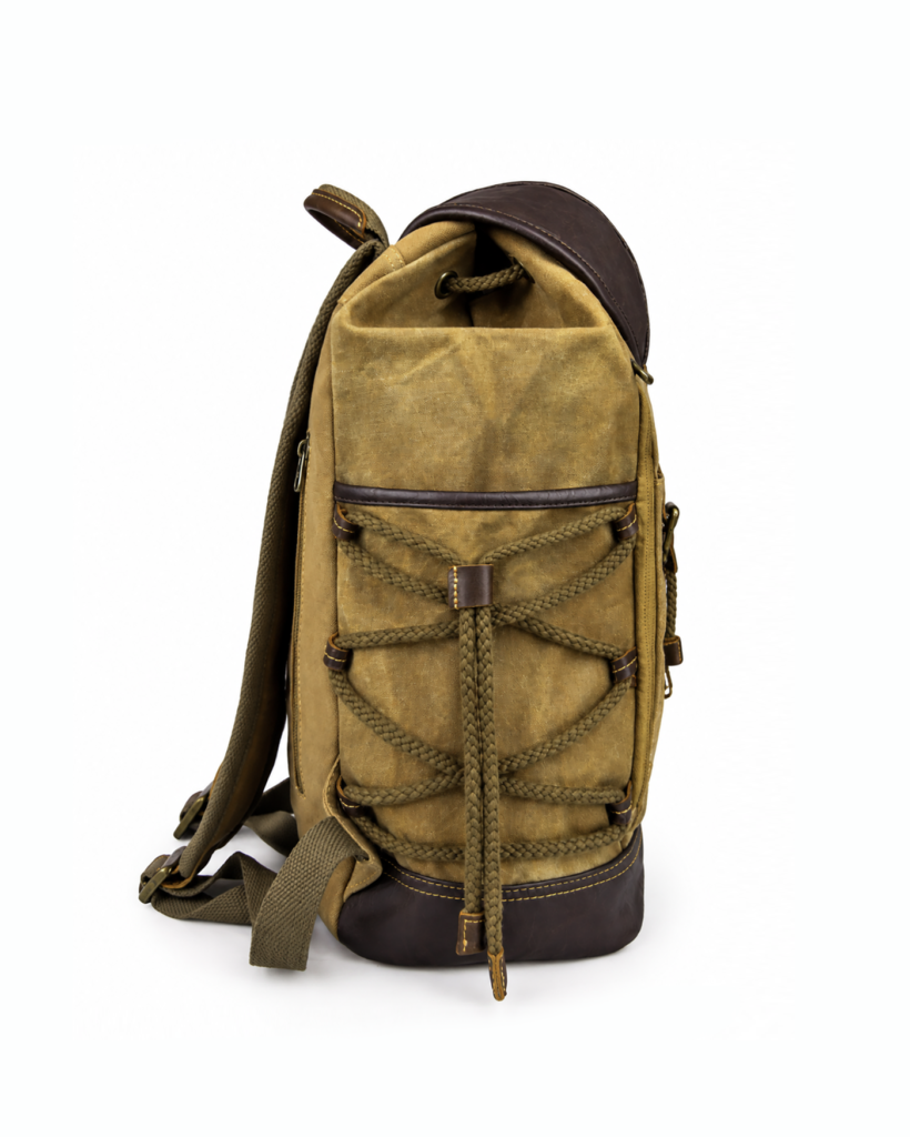 Waxed Finish Backpack - Earthy Brown