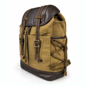 Waxed Finish Backpack - Earthy Brown - Image 4