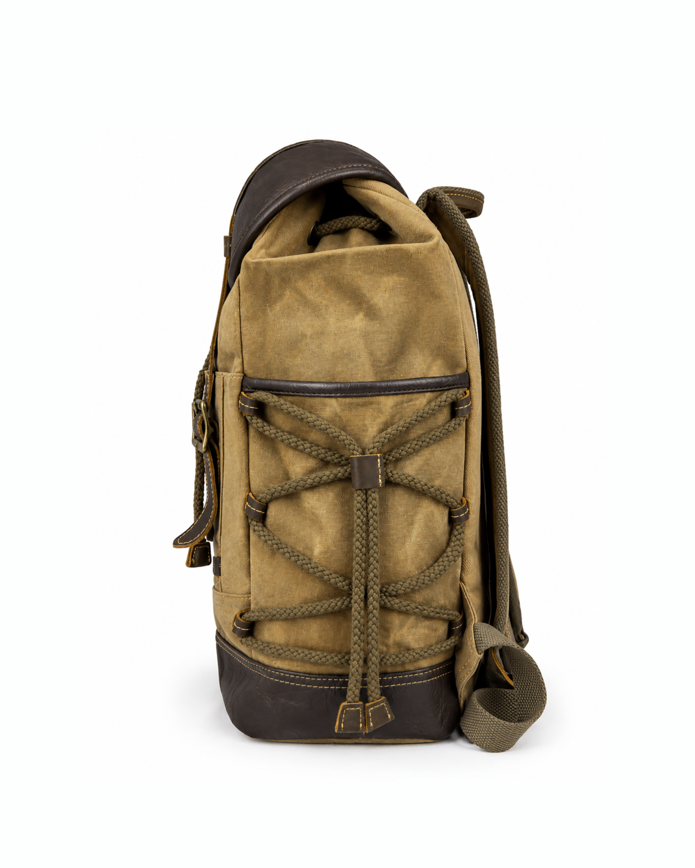 Waxed Finish Backpack - Earthy Brown - Image 5