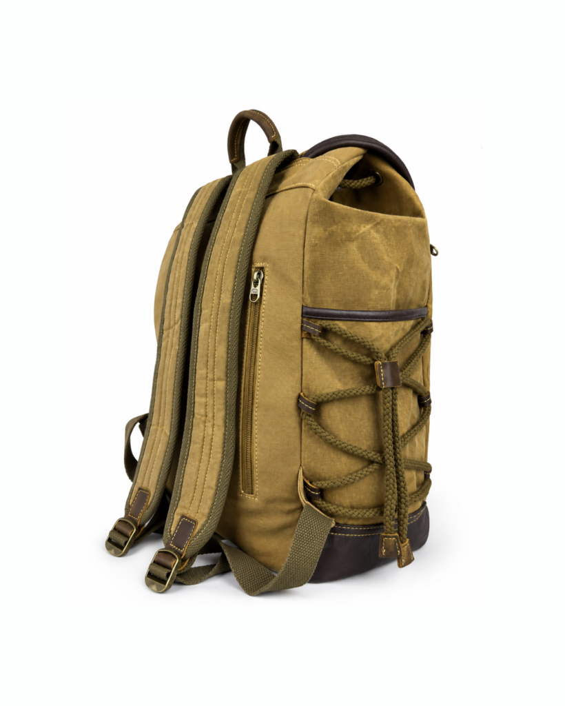 Waxed Finish Backpack - Earthy Brown